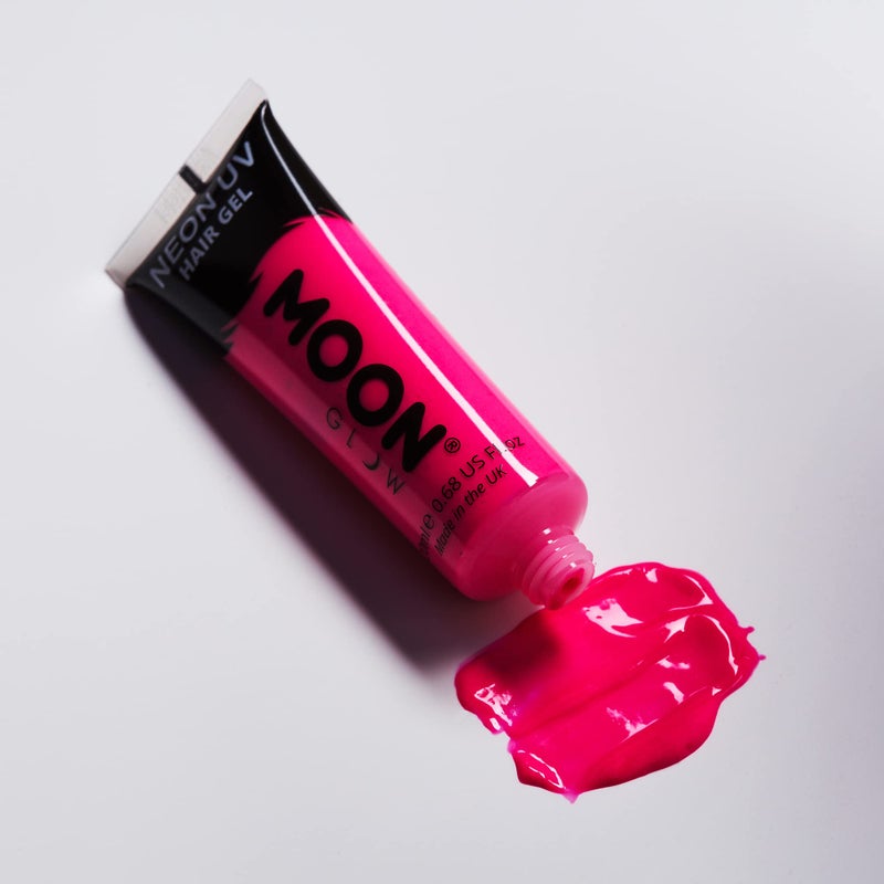 Moon Glow - Blacklight Neon UV Hair Gel - 0.67oz Intense Pink â€“ Temporary wash out hair color - Spike and Glow! - Image 2