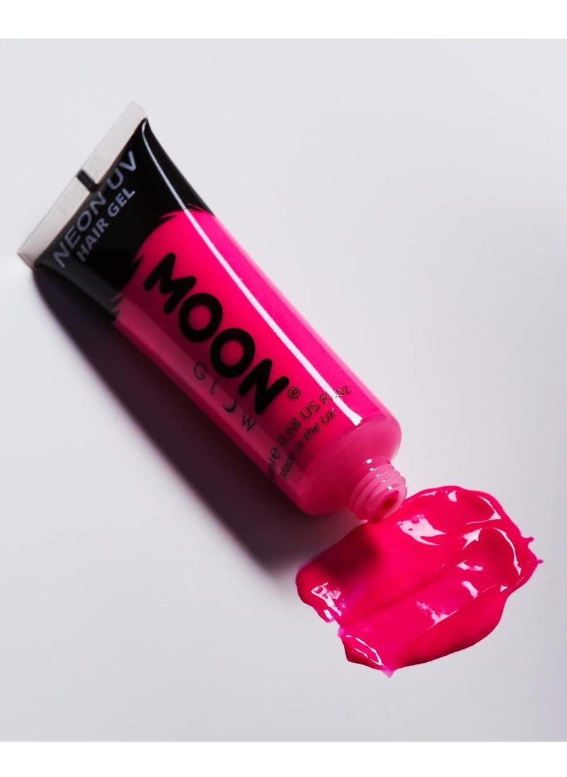 Moon Glow - Blacklight Neon UV Hair Gel - 0.67oz Intense Pink – Temporary wash out hair color - Spike and Glow!