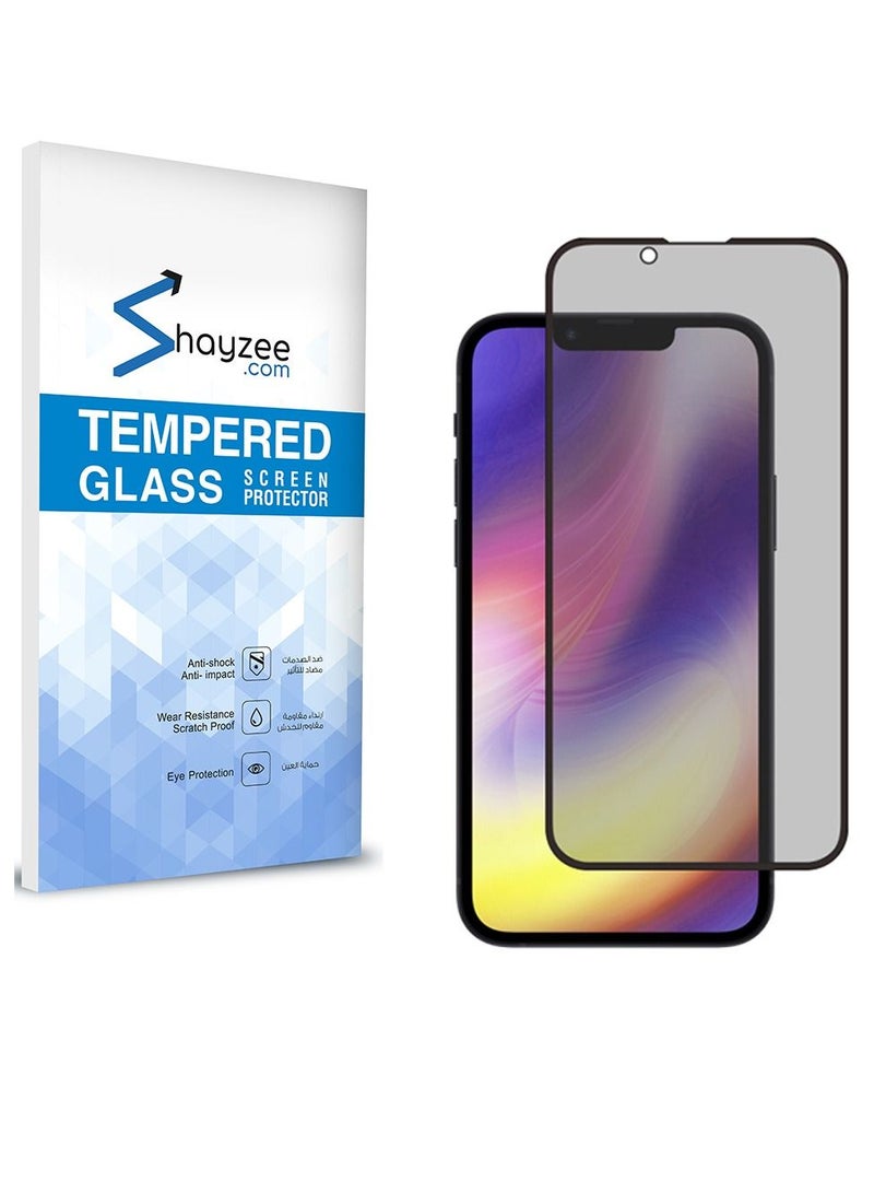 shAyzee Privacy Anti-Spy Tempered Glass Screen Protector For iPhone 13/13 Pro 6.1 Inch Black - Image 1