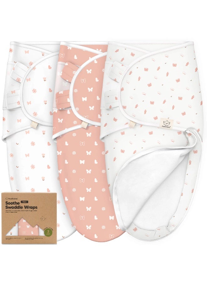 KeaBabies Soothe Zippy Swaddle Wrap 3 Pack, Easy Zip Swaddle, Butterflies - Image 1