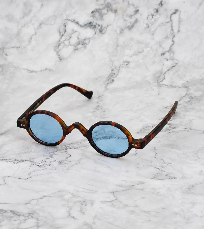 Explicit Poets Explicit Poets Unisex LIAM Matt Tortoise - Blue Stylish Sunglasses, 9EP1M