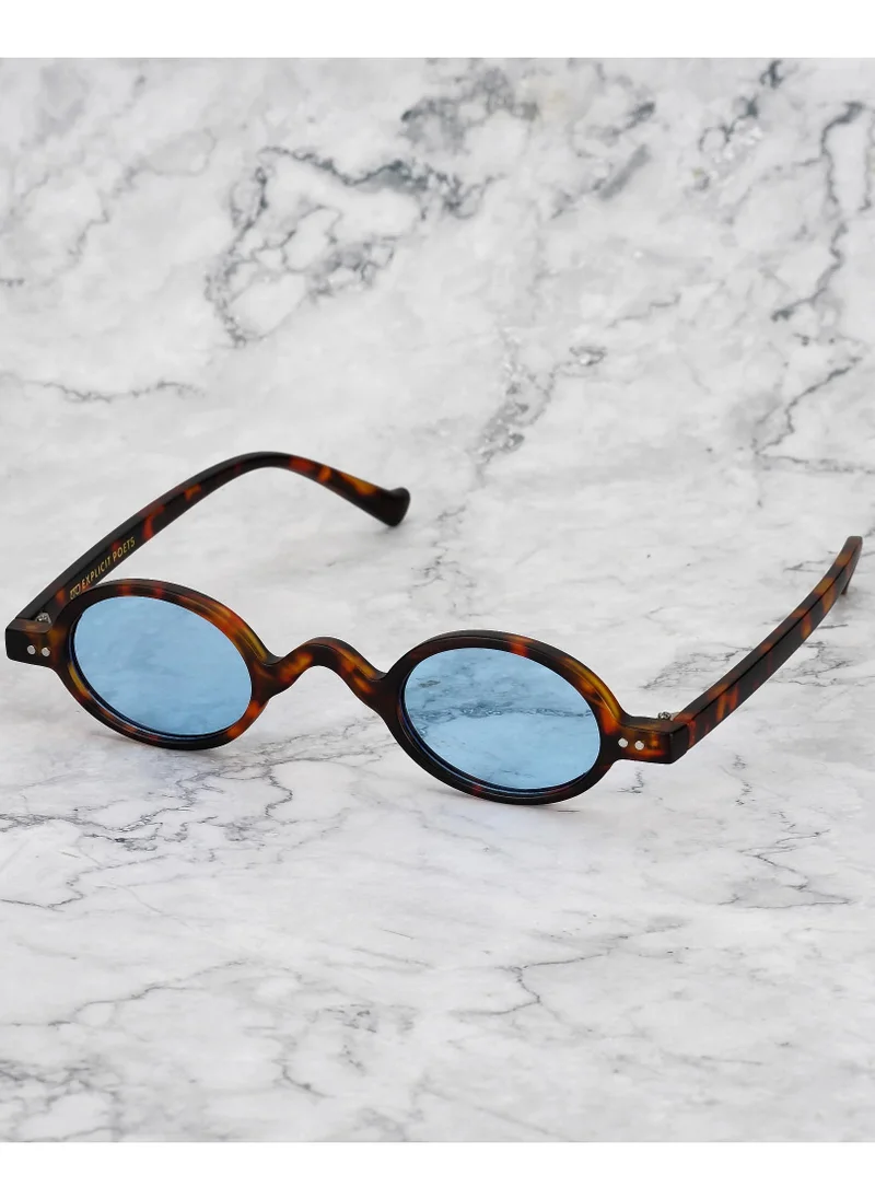 الشعراء الصريحون Explicit Poets Unisex LIAM Matt Tortoise - Blue Stylish Sunglasses, 9EP1M