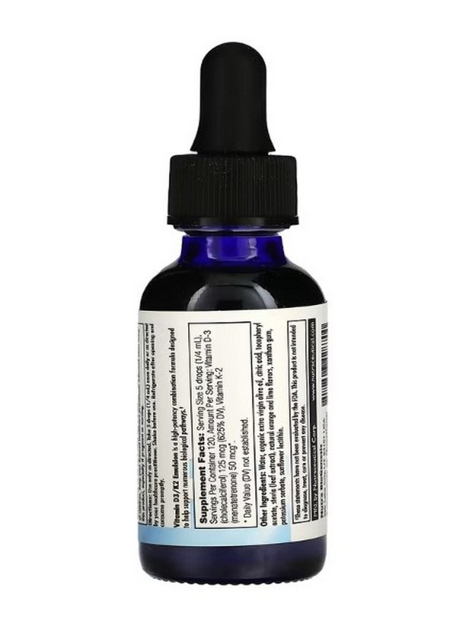 Nutra BioGenesis Vitamin D3K2 Emulsion 1 fl oz 30 ml - Image 2