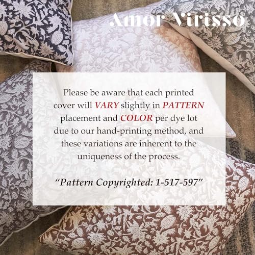 Amor Virisso Floral Throw Pillow Covers 18x18 Couch Pillows for Living Room Decorative Accent Pillow Covers Block Print Farmhouse Neutral Pillow Covers Sofa Pillows 1PC, Black - Image 5