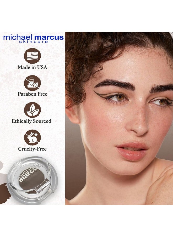 Michael Marcus - Makeup Cake Eye Liner (Espresso) - Water Activated Dry Pressed, Long-Lasting, Vibrant Color & Smudge Resistant Brown Eyeliner - Cruelty & Paraben Free - For Beginner & Pro Makeup Artist - Image 1