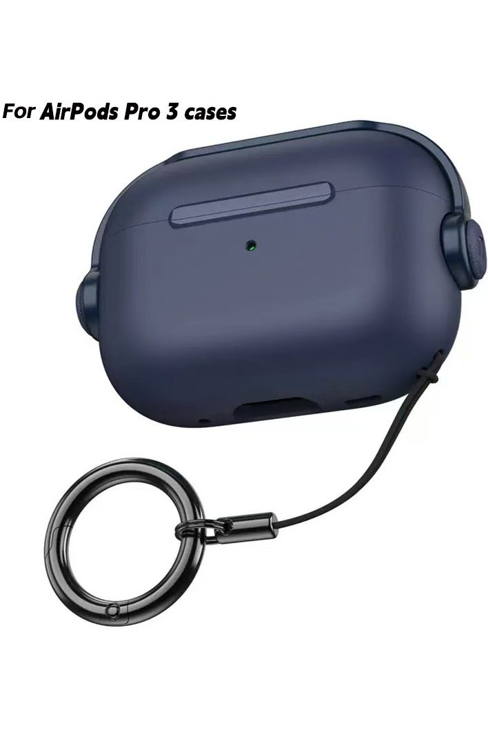 DKNG For AirPods Pro 3 Case Creative Musician Headphones Security Lock Design Protective TPU Case with Keychain, Drop and Stain Resistant Blue - Image 1