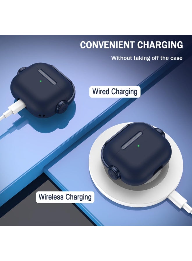 DKNG For AirPods Pro 3 Case Creative Musician Headphones Security Lock Design Protective TPU Case with Keychain, Drop and Stain Resistant Blue - Image 3