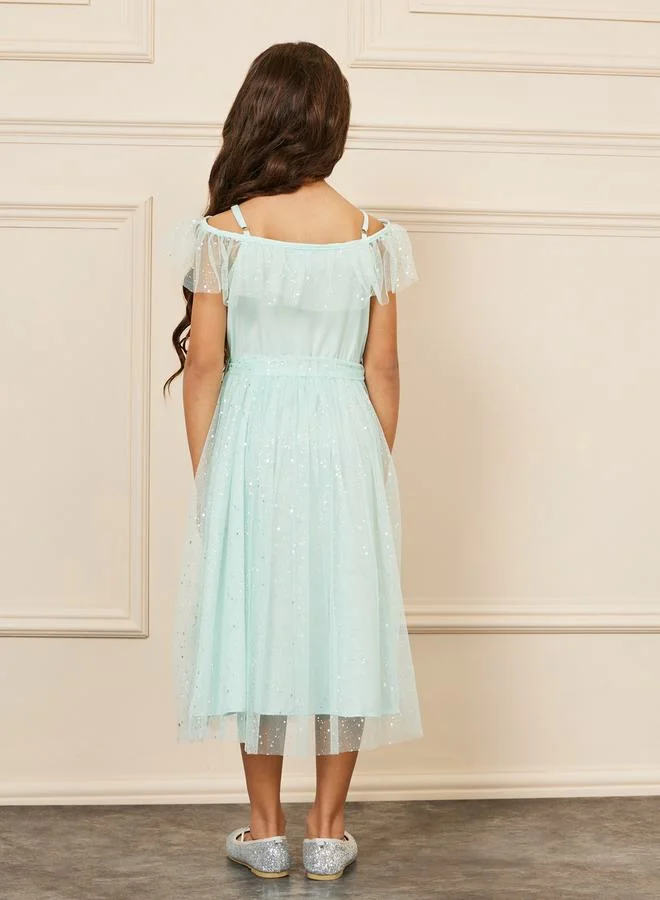 Styli Sparkle Tulle Party Dress
