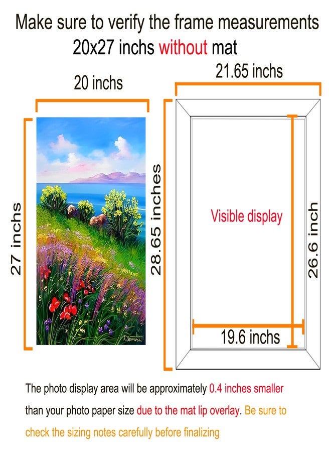 BESCRCL 20x27 Picture Frame Brown, Poster Frames Wall Hanging, Display Pictures 20 x 27 without Mat, 1 Pack - Image 2