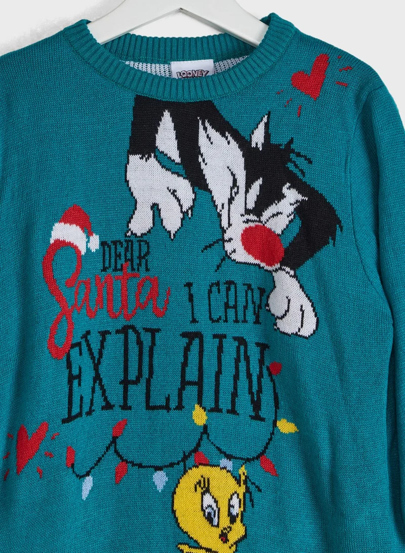 Warner Bros Kids Looney Tune Christmas Sweater