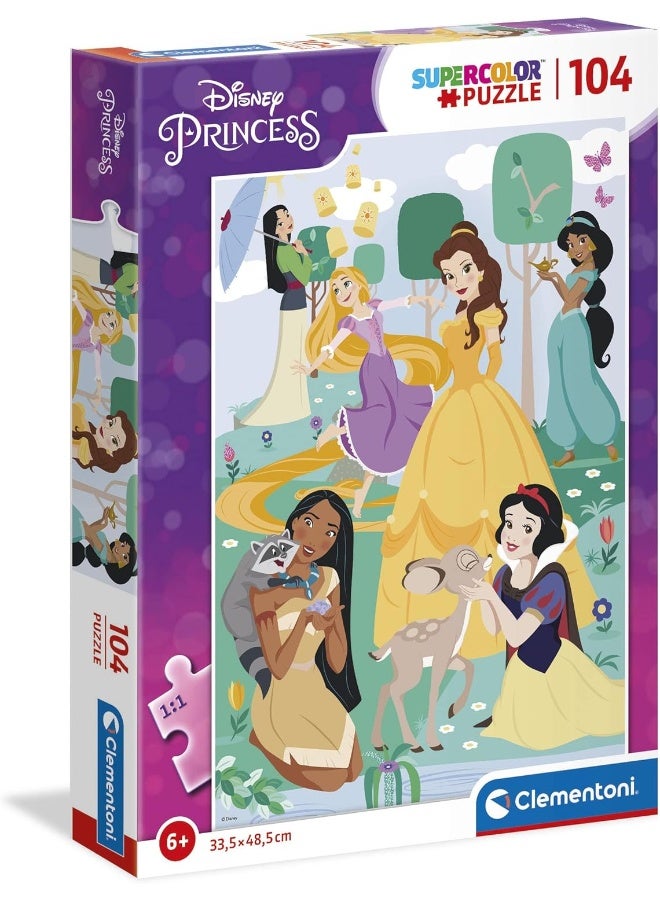 Clementoni Disney Princess Super Color Jigsaw Puzzle (104 Pieces) - Image 1