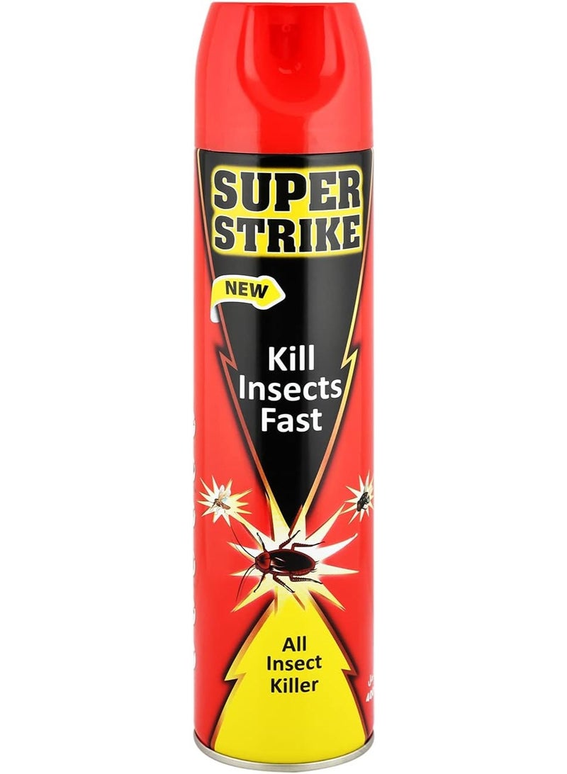 SUPER STRIKE 400ml Insect Killer Spray Fast Acting Mosquito & Fly Killer