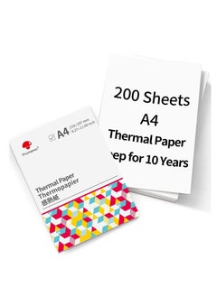 phomemo A4 Thermal Papers for Phomemo M08F Compatible with HPRT MT800/MT800Q Portable Printer, 8.27" x 11.69  Inch 200 Sheets, Black on White  - Image 1