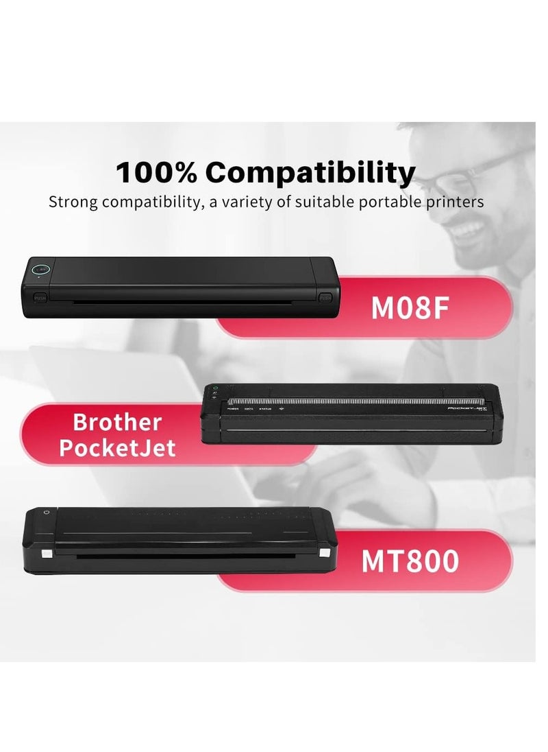 فوميمو ورق حراري A4 لطابعة Phomemo M08F المتوافقة مع الطابعة المحمولة HPRT MT800/MT800Q، 200 ورقة مقاس 8.27 بوصة × 11.69 بوصة، باللون الأسود على الأبيض  - Image 2