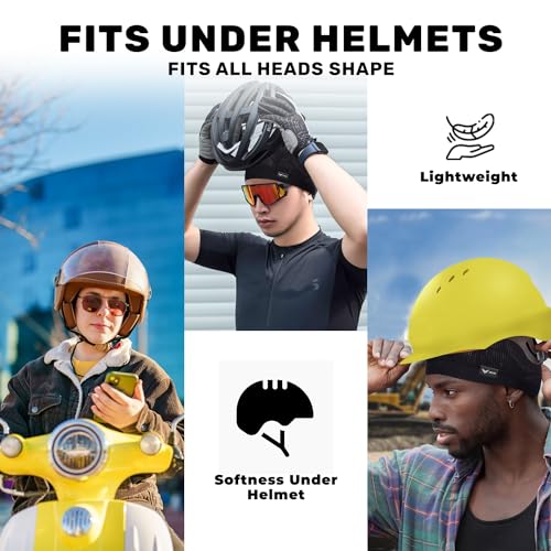 XTRIM Unisex Helmet Skull Cap for Bikers & Cyclists, Cotton Inner Cap, Sweat Absorbing Cooling Beanie for Men & Women, Summer Skull Cap, Sports Headwear, Gym & Bike Accessories (Orange, Black) - Image 4