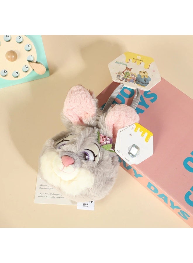 Zootopia Judy Hopps Plush Coin Purse Keychain Cute Bunny Design Soft Furry Material Multi-Functional Hanging Ornament for Coins Cards and Fans' Collection - Image 2