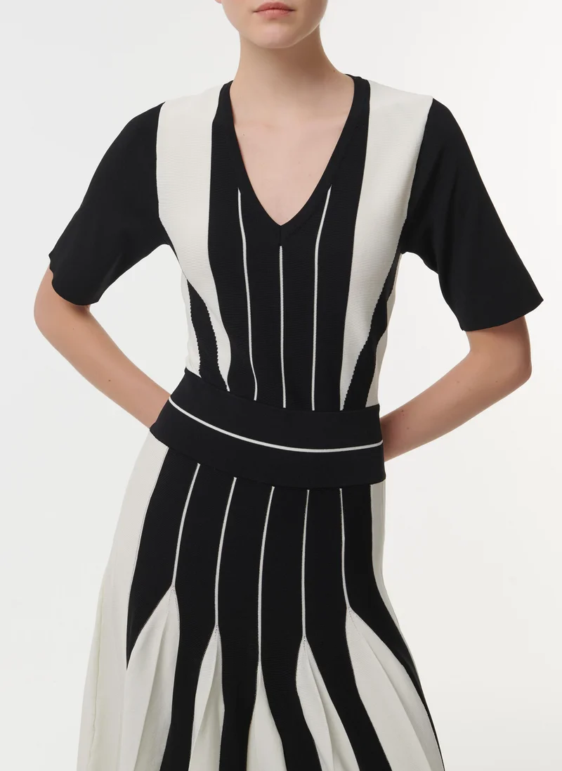 leem  Monochrome Pleated Dress for Women | Best Price UAE