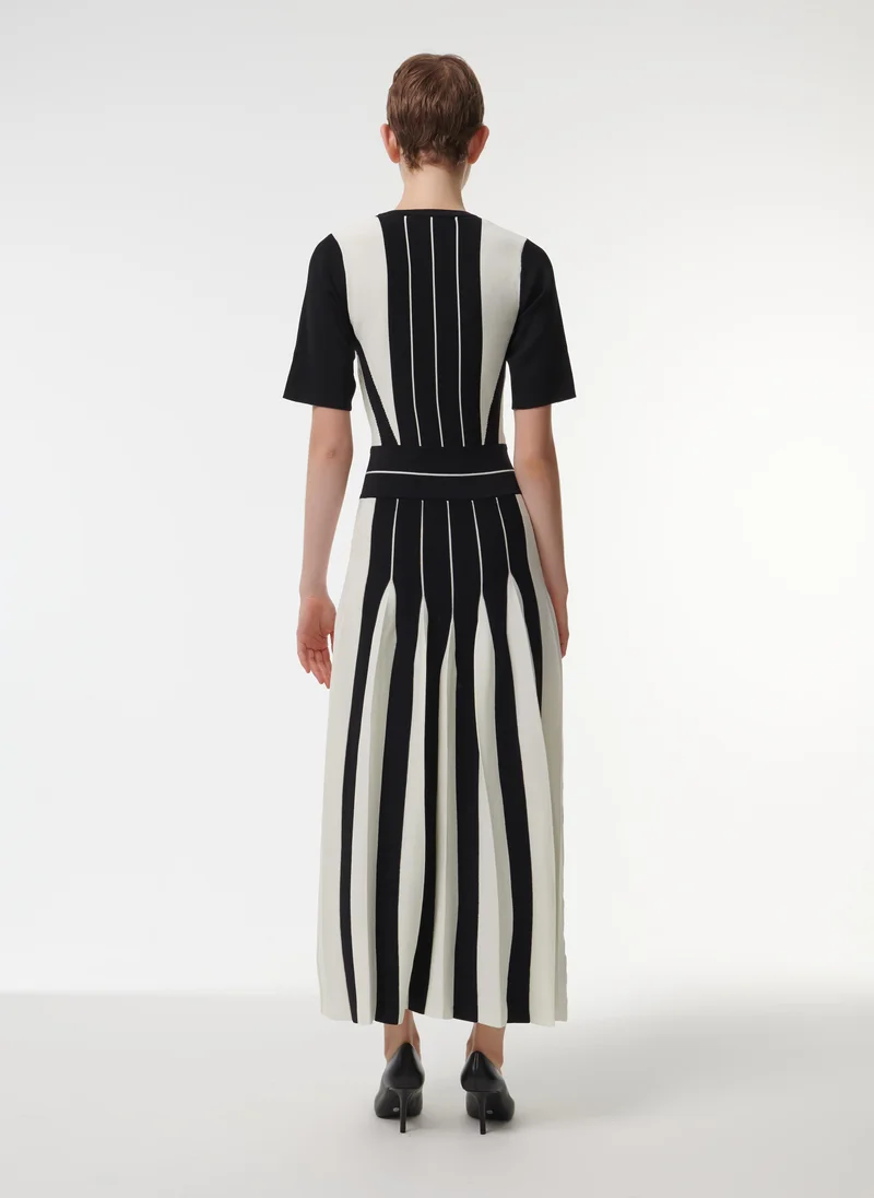 leem  Monochrome Pleated Dress for Women | Best Price UAE