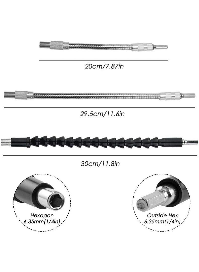 4 Pcs Flexible Drill Bit Extension, Soft Drill Connection Adaptor Screwdriver Extension Shaft for Power Drill - Image 2
