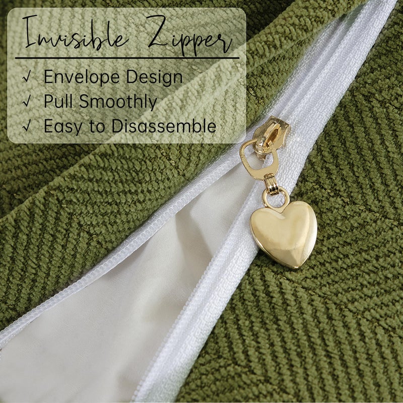 Zwjd Olive Green Pillow Covers 20X20 Set Of 2 Chenille Throw Pillow Covers With Elegant Design Soft And Luxurious Decorative Throw Pillows For Couch  Bed  And Home Decor - Image 3