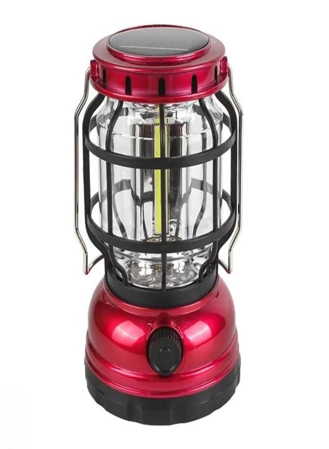 Kreshu High Capacity Portable Lanterns with Metal Handle and Rechargeable Solar Panal | Ultra Bright LED Light with USB Charge Input Output Camping Lightweight Power Bank for Outdoor (Multicolor) - Image 1