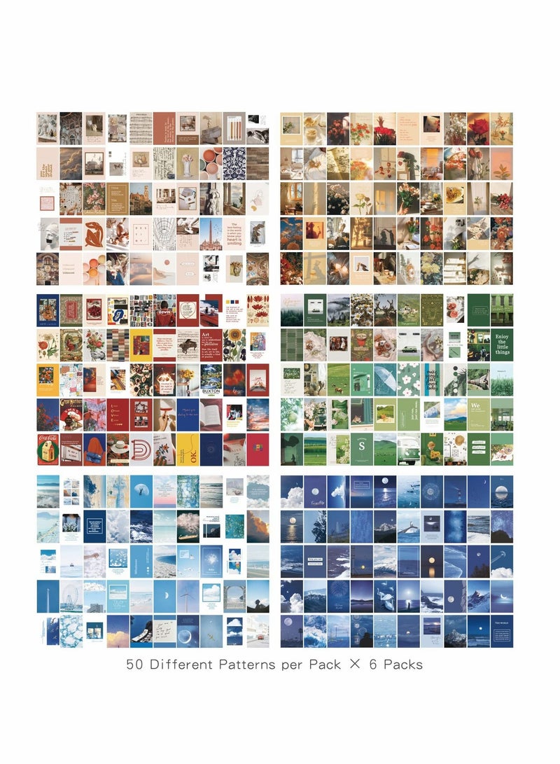 Excefore Washi Stickers Set Vintage Aesthetic Sticker Book for Journaling,DIY Decorative Paper Sticker Decals for Bullet Journal Art Scrapbooking Diary Card Craft Gift Album Notebook Stationery,6 Sets 300 Pcs - Image 2