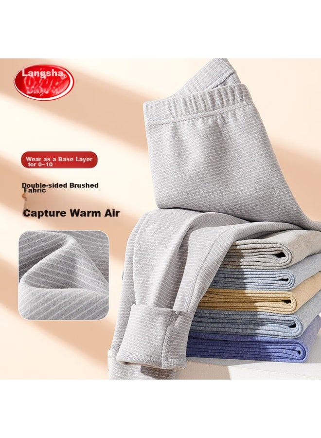LANG SHA Langsha [double-sided Brushed] Children's Autumn Pants, Boys And Girls High School Student Uniform Essential, Baby Warm Autumn And Winter Sleepwear  - Image 1