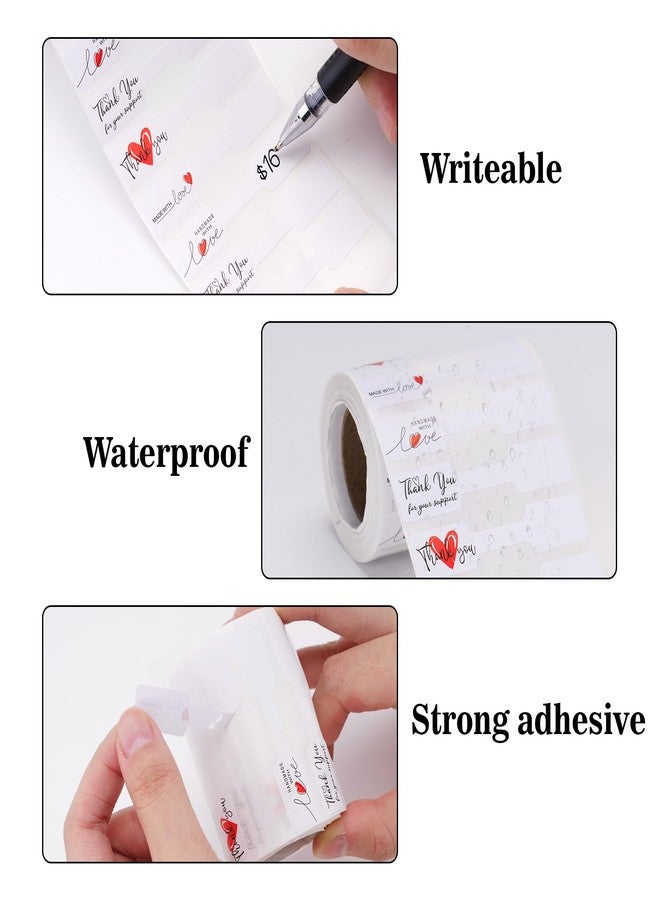 joycraft 500Pcs Jewelry Price Tags Stickers, 4 Styles Jewelry Self Adhesive Label Roll, White Thank You Price Identification Stickers for Ring, Necklace, Bracelets, Earring Display - Image 4
