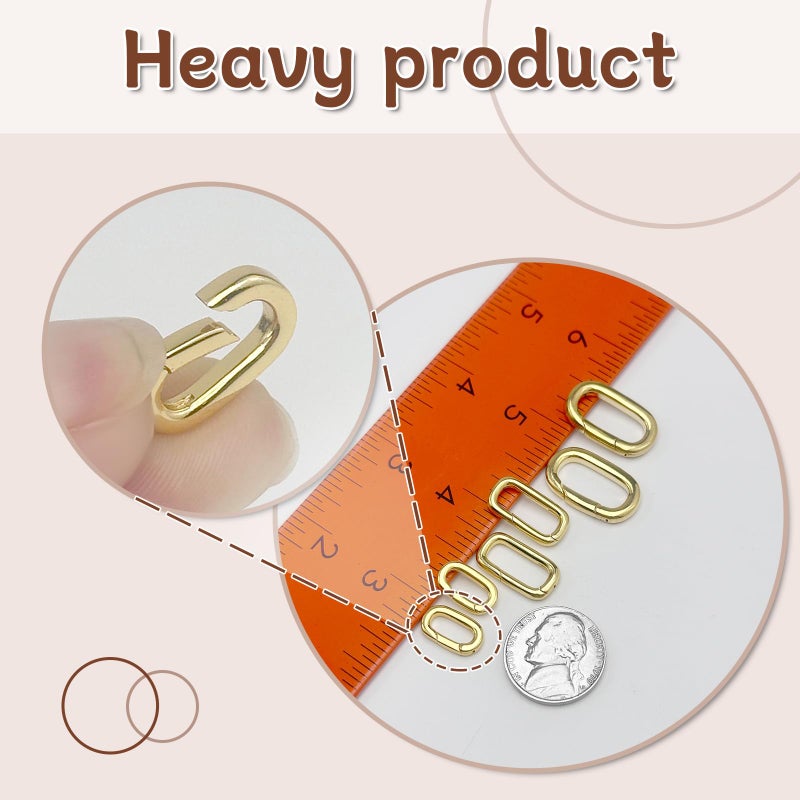 OHINGLT 10Pcs Carabiner Clip Pendant Clasps â€“ 18K Gold Necklace Clasp and Closures, Bracelet Charm Connector for Women - Image 3