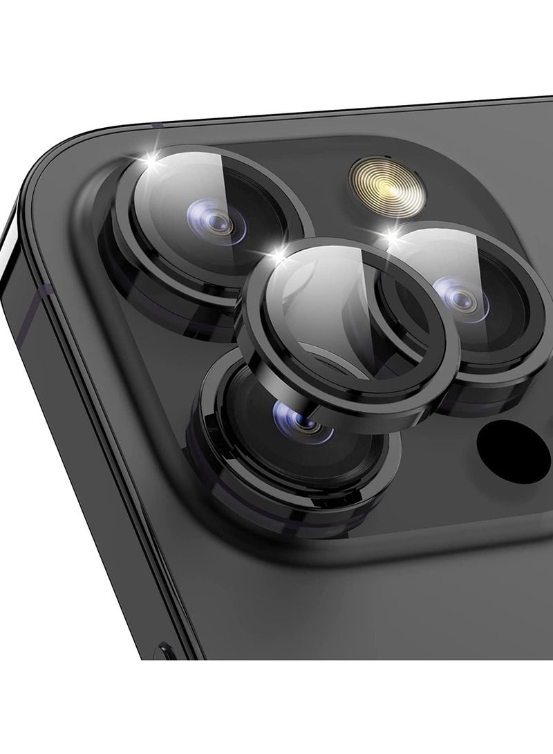 iphone 14 pro/ 14promax camera lens protector black - Image 1