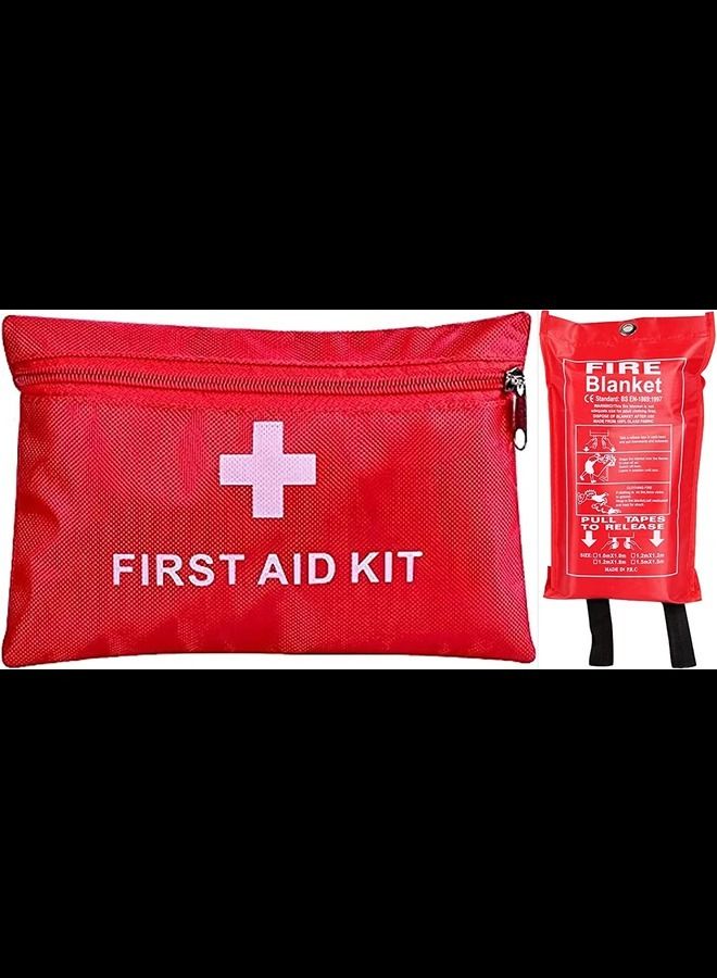 ABBASALI Fire Blanket and First Aid Kit Fiberglass for Survival Safety in Kitchen Home Car Office Warehouse Safety  - Image 1