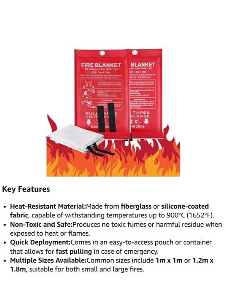 ABBASALI Fire Blanket and First Aid Kit Fiberglass for Survival Safety in Kitchen Home Car Office Warehouse Safety  - Image 3