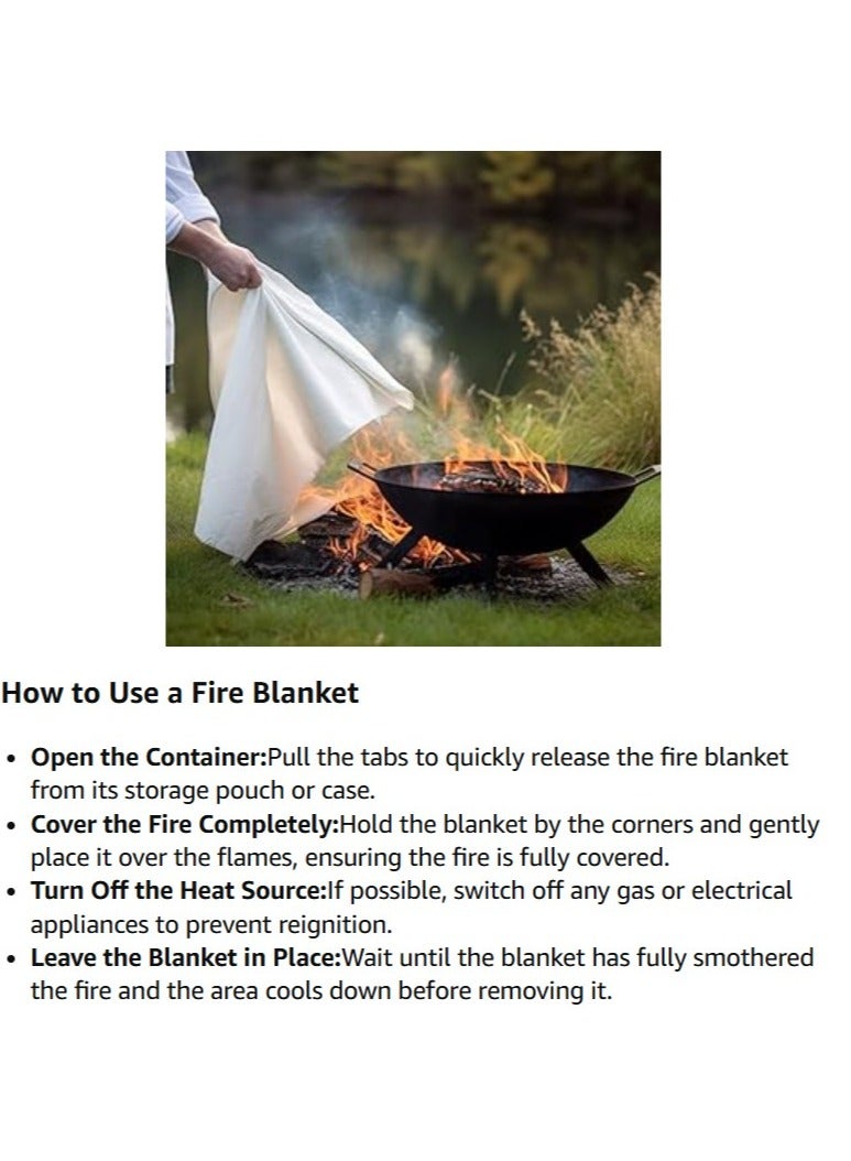 ABBASALI Fire Blanket and First Aid Kit Fiberglass for Survival Safety in Kitchen Home Car Office Warehouse Safety  - Image 4