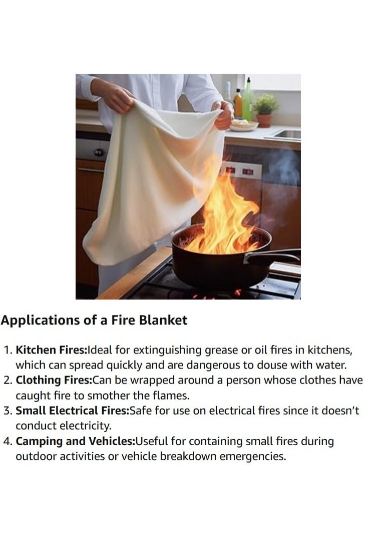 ABBASALI Fire Blanket and First Aid Kit Fiberglass for Survival Safety in Kitchen Home Car Office Warehouse Safety  - Image 5