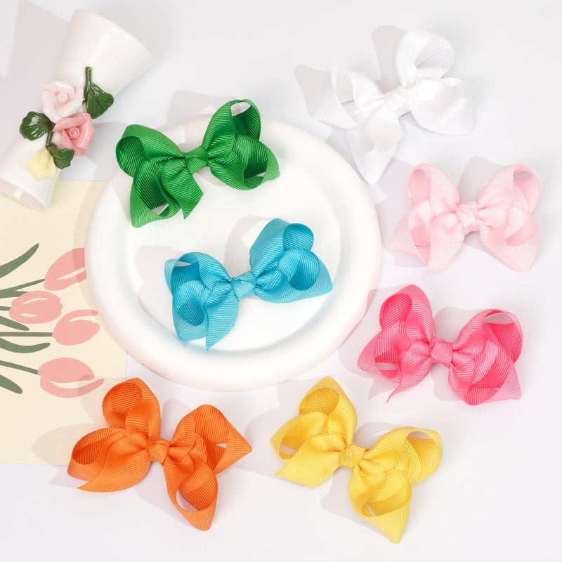 JOYOYO 20PCS 3 Inch Hair Bows for Girls Grosgrain Ribbon Toddler Hair Accessories with Alligator Clips for Toddlers Baby Girls Kids Teens in Pairs - Image 5