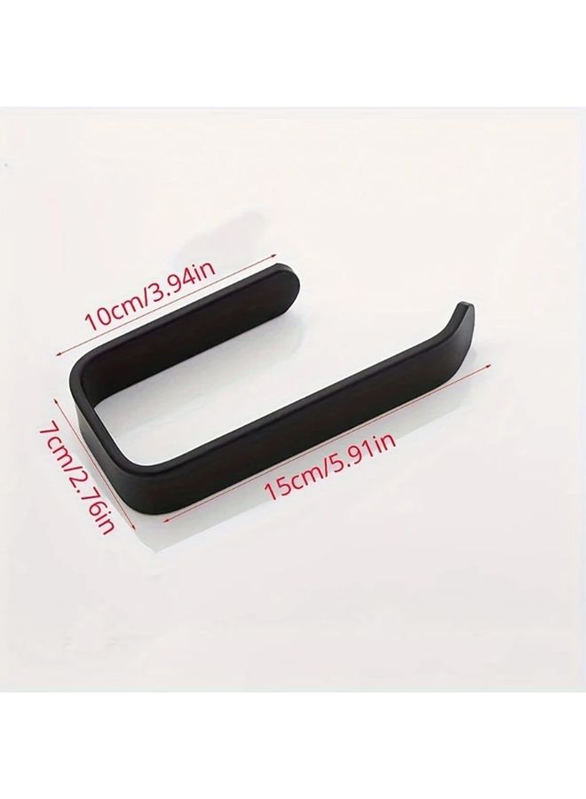 Black No Punching Wall Mounted Toilet Paper Holder Bathroom Towel Roll Rack - Image 3