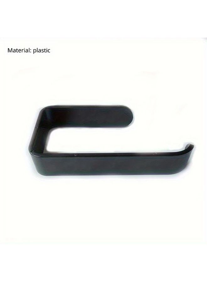 Black No Punching Wall Mounted Toilet Paper Holder Bathroom Towel Roll Rack - Image 4