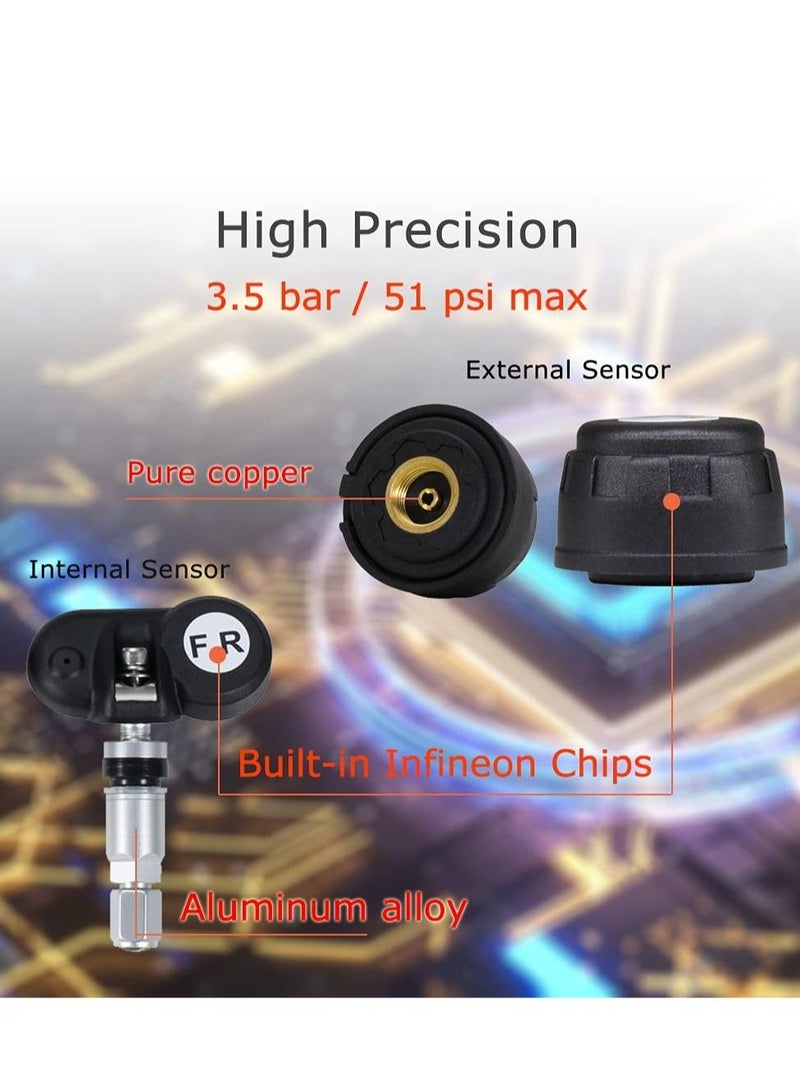 Tire Pressure Monitoring System Solar Monitor Universal Wireless Car Alarm Waterproof External Sensors for Rv Trailer - Image 4