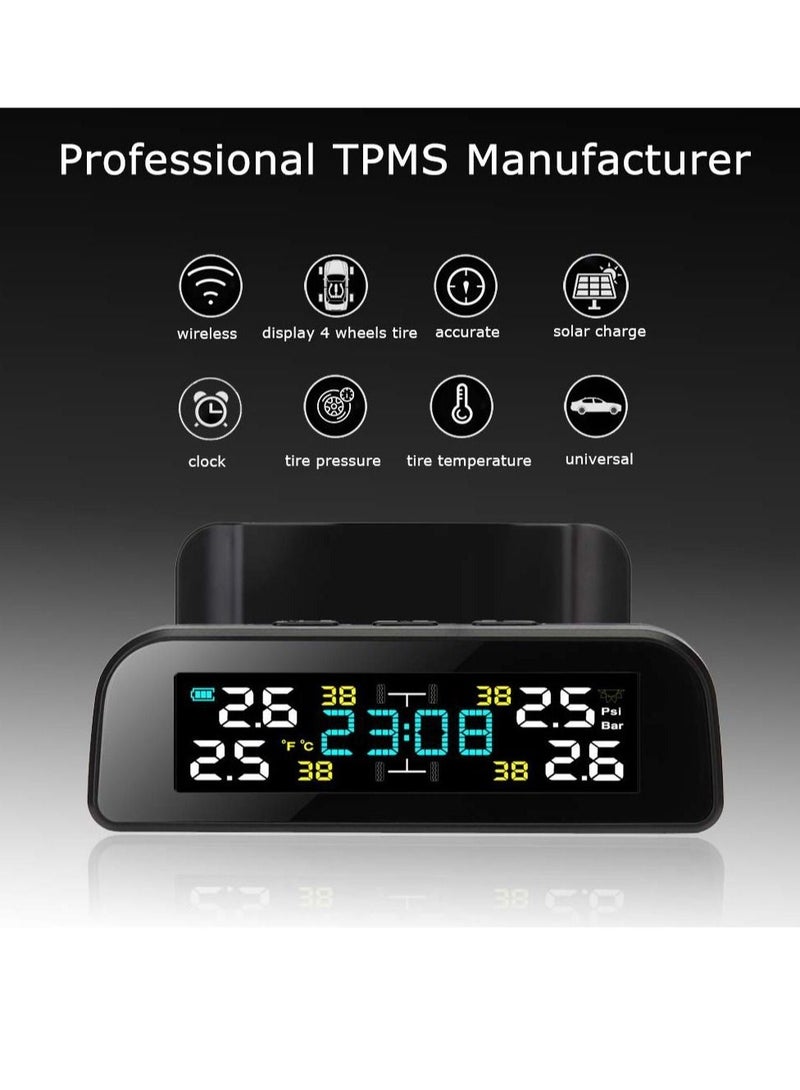 Tire Pressure Monitoring System Solar Monitor Universal Wireless Car Alarm Waterproof External Sensors for Rv Trailer - Image 2