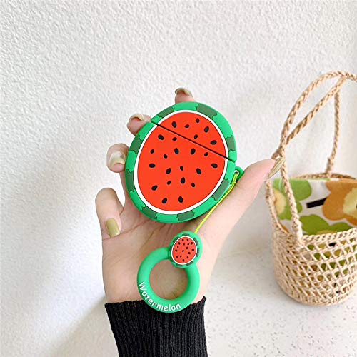 LEWOTE Silicone Case Compatible for Apple Airpods 1&2 Funny Cute Cover [Fruit and Vegetable Series](Watermelon) - Image 2