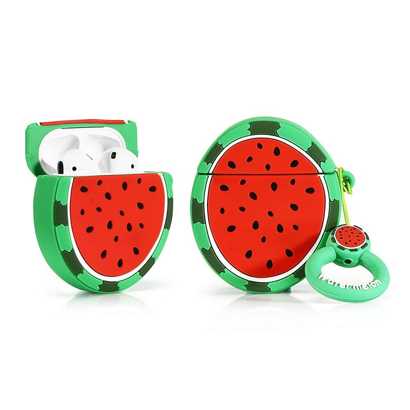LEWOTE Silicone Case Compatible for Apple Airpods 1&2 Funny Cute Cover [Fruit and Vegetable Series](Watermelon) - Image 3
