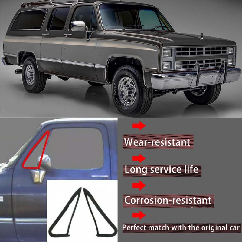 BST BSSP Pair Front Vent Glass Window Weatherstrip Seals Set for 1987-91 Chevy Blazer 1981-86 C10 C20 C30 K10 K20 Truck K30 Truck K5 Blazer 1987-88 Chevy R20, VWK111081,WSS00239 - Image 3