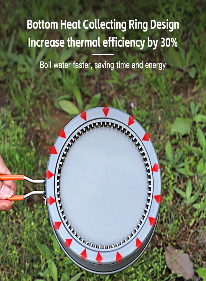 Bulin 1.5/2.1L Outdoor Camping Traveling Hiking Heat Collection Pot Cooking Tableware - Image 2