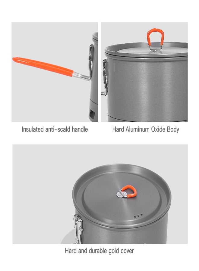 Bulin 1.5/2.1L Outdoor Camping Traveling Hiking Heat Collection Pot Cooking Tableware - Image 5