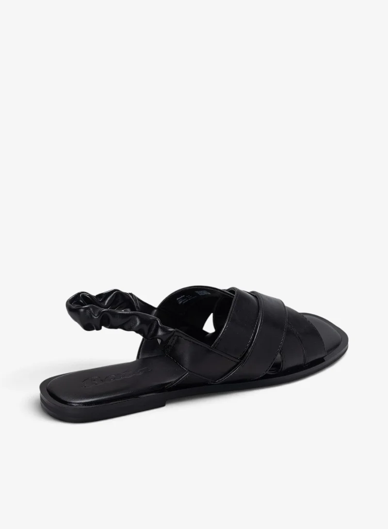 Bata Black Cross Strap Slingback Sandals for Women | Best Price UAE
