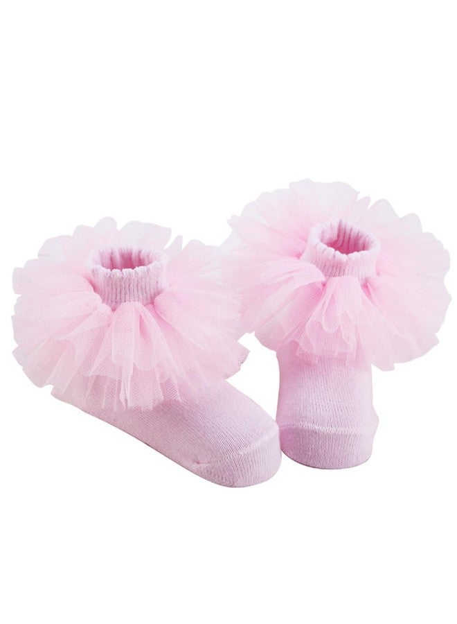 PrinceSasa Solid Infant Princess Lace Baby Girl Newborn Ruffle Baby Socks (Pack of 2),3FPB2T1,size 0-12 Months(1Y) - Image 5