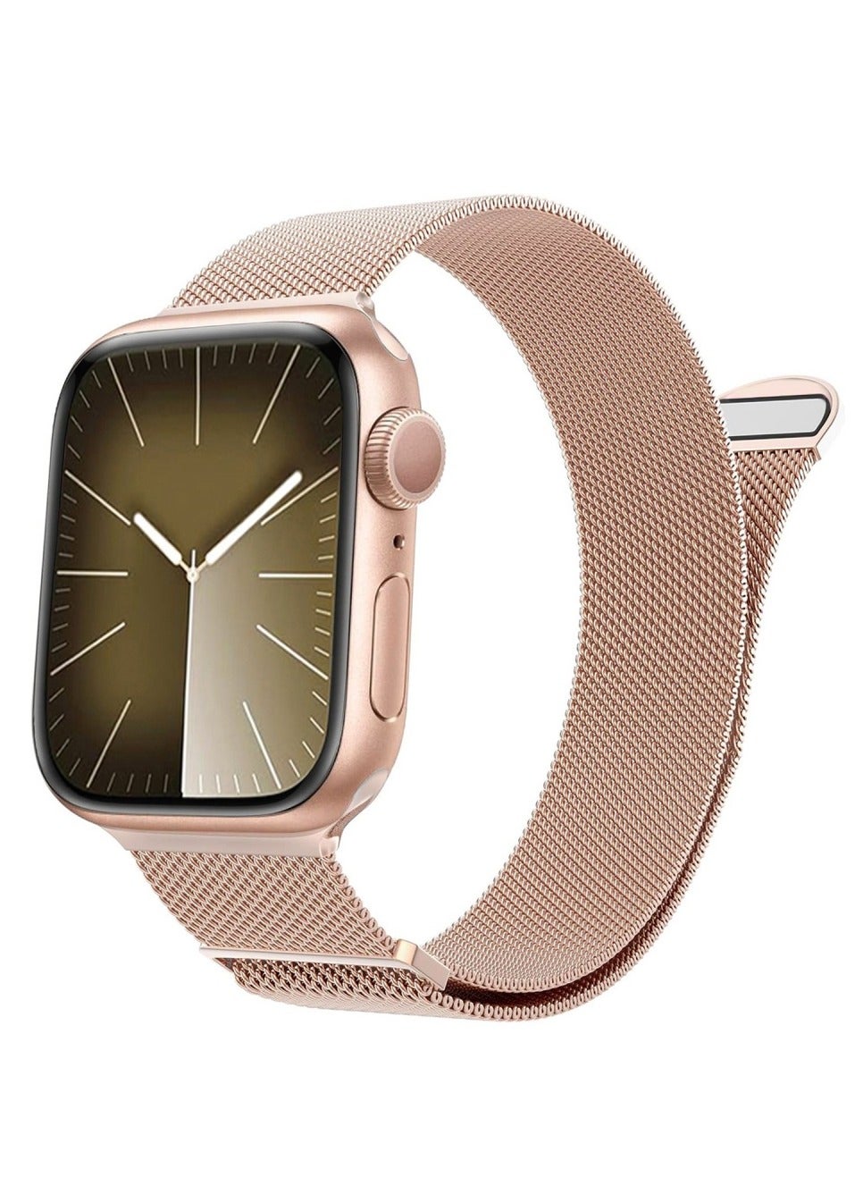 Compatible with Apple Watch,38mm/40mm/41mm/42mm(series 10) Magnetic Mesh Stainless Steel Band, Adjustable Replacement Men & Women iWatch Strap, Compatible with Series 10 9 8 7 6 5 4 3,SE,Ultra,Rose Gold