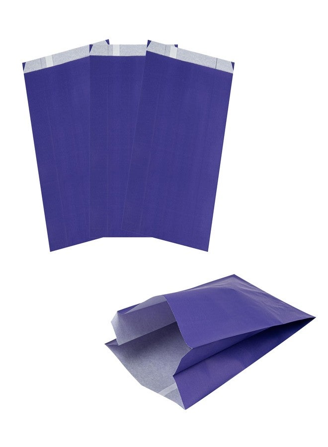 Restaurantware-Bag Tek 7.1 x 3 x 11 Inch Paper Bags For Snacks, 100 Durable French Fry Bags - Disposable, Greaseproof, Paper Purple Snack Bags, For Popcorn, Cookies, Or Fries- Restaurantware - Image 1