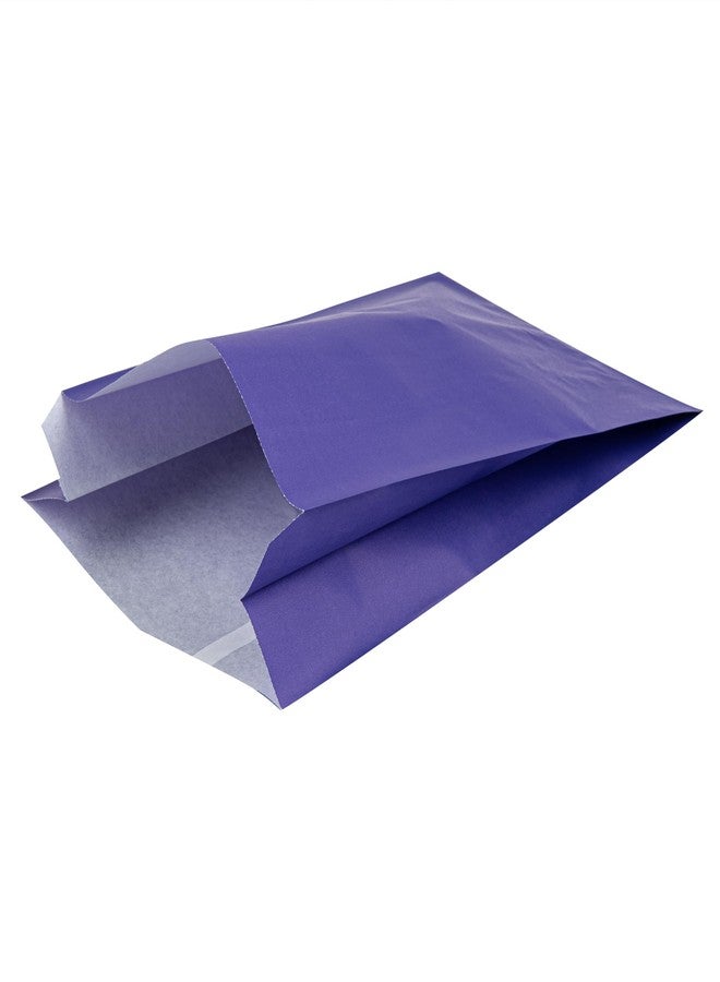 Restaurantware-Bag Tek 7.1 x 3 x 11 Inch Paper Bags For Snacks, 100 Durable French Fry Bags - Disposable, Greaseproof, Paper Purple Snack Bags, For Popcorn, Cookies, Or Fries- Restaurantware - Image 2