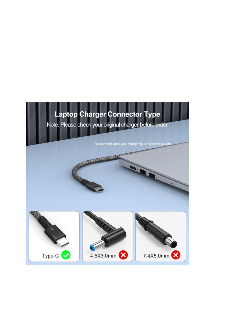 Terabyte New Slim 65W HP Laptop Charger USB C Chromebook Charger for HP Spectre X360 14 2 in 1,Elitebook x360, Pavilion Envy Elite x2 Fast Charging Type C Travel Laptop Power Adapter - Image 3